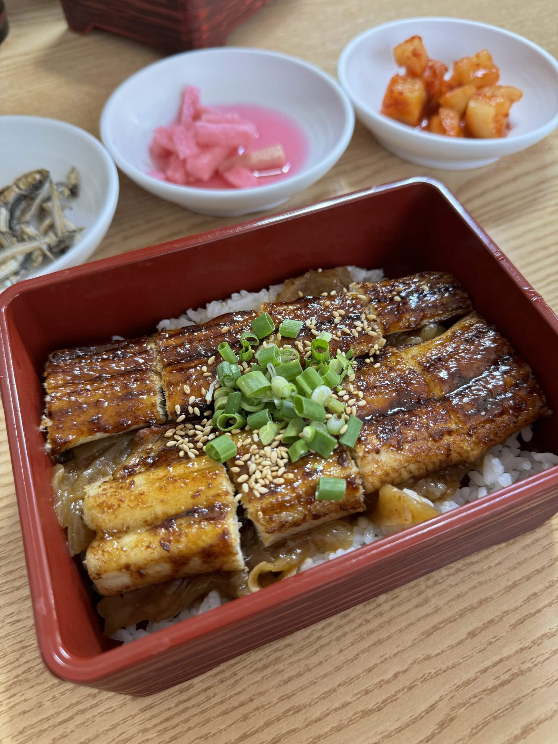 밥 위에 양념 장어가 넉넉히 올라간 제주 장어덮밥 한 그릇.